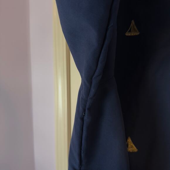 Vintage Keneth Too Navy Gold Embroidered Jacket Shoulder Pads Size XL Nautical - Picture 7 of 9